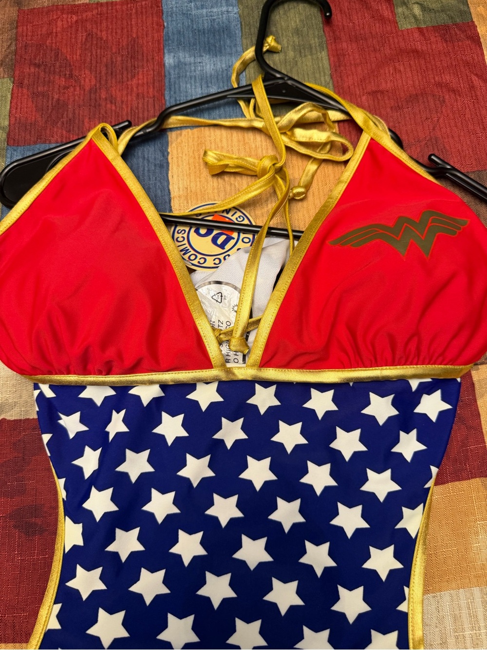 Wonder Woman women’s Red & Blue Star One-Piece Swimsuit - Picture 4 of 9